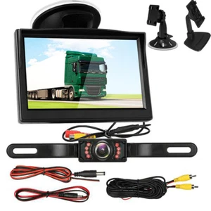 4.3" HD Car Monitor + IR Night Vision Waterproof Rear View Reverse Backup Camera - Picture 1 of 17