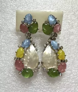 Pendientes colgantes Trifari vintage pastel ensalada de frutas y fregona - Imagen 1 de 4