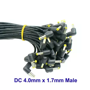 5pcs 4.0mm x 1.7 mm Male Right Angle DC Power Cable Plug Adapter With Cord Cable - Picture 1 of 6