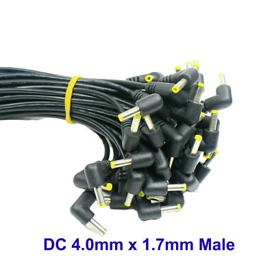 5pcs 4.0mm x 1.7 mm Male Right Angle DC Power Cable Plug Adapter With Cord Cable - Image 1 of 4