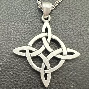 CIONDOLO NODO STREGA ARGENTO STERLING MJG X-LARGE. CON CATENA 2,8 MM. 14 grammi - Foto 1 di 6