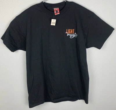 Винтажная черная рубашка Deadstock Disney Light Magic Disneyland одинарный шов мужская L - Изображение 1 из 4