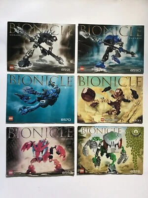 Lego Bionicle Gali Nuva Toa Pohatu Bohrok Kal Rahkshi Instruction Manuals x6 - Image 1 of 2