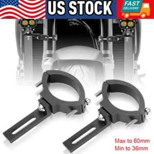 2X 36mm-60mm Soporte de Montaje para Motocicleta Soporte de Abrazadera de Horquilla Punto Faro Antiniebla - Imagen 1 de 11