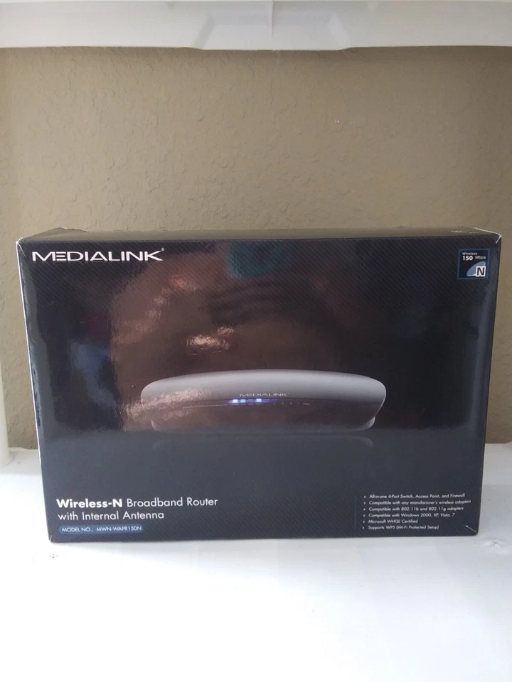 MEDIALINK WIRELESS BROADBAND ROUTER WITH INTERNAL ANTENNA (BLACK) - Image 1 of 4