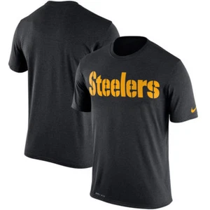 Pittsburgh Steelers Nike Men's Black Legend Wordmark Essential 3 Perform Tee, Sm - Picture 1 of 1