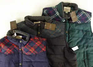 Weatherproof Vintage Plaid Flannel Trim Elevated Vest w/ Faux Sherpa Collar NWT - Picture 1 of 25