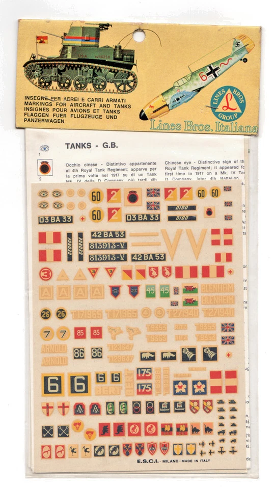 Carri inglesi 1/35 Decals  ESCI - Immagine 1 di 1