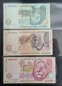 1992-05 South Africa 10 20 50 RAND banknotes Circulated - Picture 1 of 2