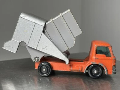 Camión de basura Ford Lesney Nº 7 Matchbox serie vintage naranja diecast Inglaterra Foto 1 de 4