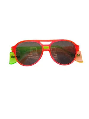 Vintage Mobil Oil Gas Aerosite Z87 Safety Sunglasses Side Shields Neon 80s USA - Image 1 of 4