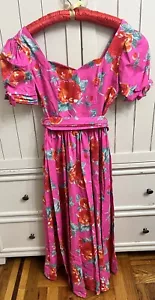Vtg Laura Ashley Romantic Bow Colorful Floral Dress Size 8 Cottage Core Feminine - Picture 1 of 18