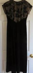 Betsy and Adam formal black flesh gown sleeveless floor length womens ladies 4 - Picture 1 of 9