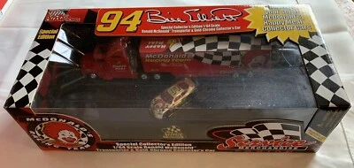 Racing Champions Bill Elliott McDonalds JUEGO TRANSPORTADOR DE CARRERAS CROMO DORADO Foto 1 de 2