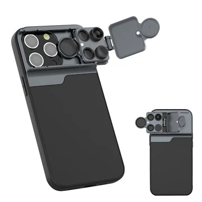 5-in-1 lens attachment fisheye tele CPL 10x 30x macro lens set for iPhone 14 Pro - Image 1 of 4