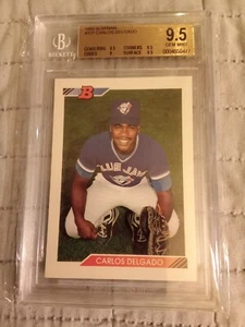 1992 Bowman Carlos Delgado #127 Graded BGS 9.5 GEM MINT Rookie Baseball Card RC - Picture 1 of 2