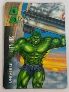 1995 Fleer Marvel OverPower Universe Hulk - City Bus - Game Card - Picture 1 of 1