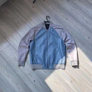 Emporio Armani Nylon + Leather Bomber Jacket 52 sz - Picture 1 of 13