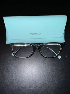 Tiffany & Co. TF 2199BF 8134 Havana on Tiffany Blue Plastic Eyeglasses 54mm Case - Picture 1 of 6