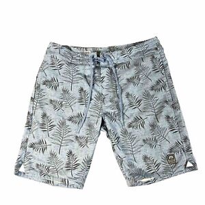 Travis Mathew Floral Hawaiian Print 9" Swim Board Shorts Mens Size 32