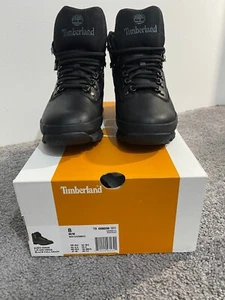 Timberland Boots Euro Hiker L/F Mid Men's Black Full Grain Size-8 - Picture 1 of 6