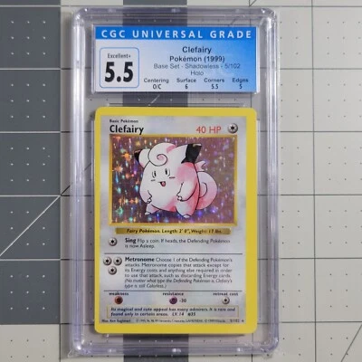 Clefairy Miscut OC Error Shadowless Base Set Holo Pokemon Card 5/102 - Image 1 of 4