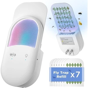 Fly Trap Indoor Plug-in 2-in-1 Flying Insect Trap 7pcs Fly Trap Refill, Indoors - Picture 1 of 6