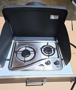 Travel Trailer Propane 2 Burner, Drawer included, RV Outdoor Kitchen Cooktop - Picture 1 of 18