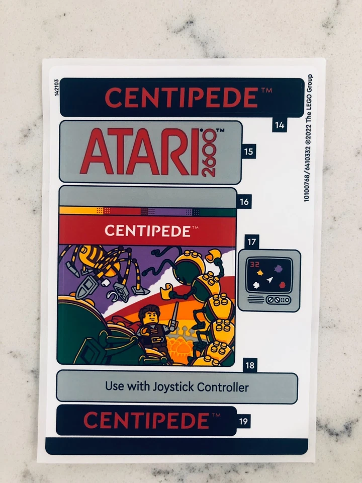 LEGO STICKER SHEET for 10306 Sheet 3 Atari 2600 Centipede, New & Genuine! - Image 1 of 1