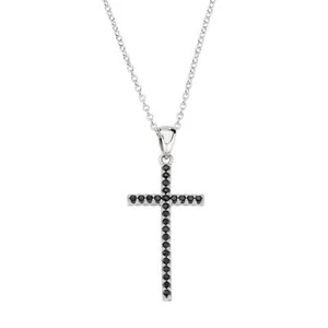 Collana Donna AMEN CLCRDOBBNZ Argento 925 Croce Zirconata Bicolore 45 cm - Picture 1 of 4