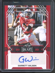 2022 Leaf Draft Garrett Wilson RC Rookie Auto Red Ohio State OSU Buckeyes Jets - Bild 1 von 2