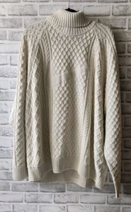 Nike Life Cable Knit Turtleneck Sweater Light Bone FB7770-072 Men's Sz 2XL - Picture 1 of 4