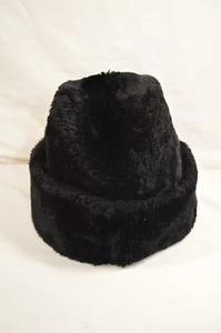 VTG Black Fur Union Made Med Russian style warm hat T48 - Picture 1 of 8