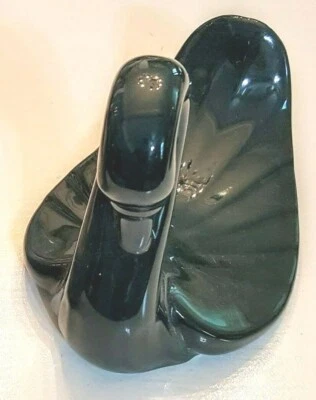 Керамический лебедь полотенце держатель шикарный винтажный ванной декор темно-зеленый ар-деко керамика - Изображение 1 из 3