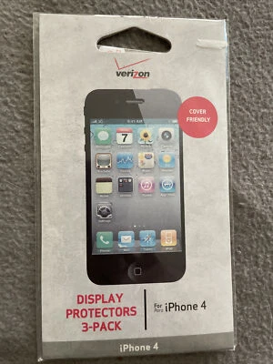 NIB Verizon Display Screen Protectors  for iPhone 4 3-Pack - New  (H) - Image 1 of 2