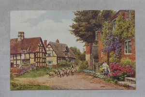 Postcard Old Cottages Cropthorne Artist Signed AR Quinton J Salmon #1320 - Picture 1 of 2