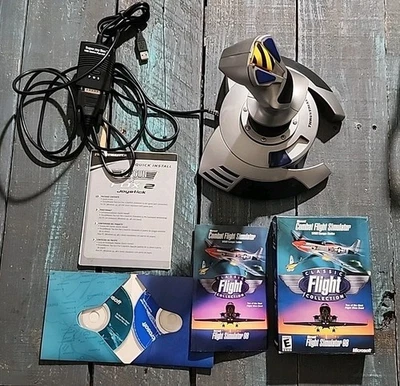 Thrustmaster Top Gun Fox 2 Pro USB 飞行杆街机风格摇杆带 2 个 CD — 第 1/4 张图片