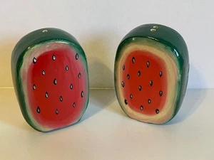 Vintage Watermelon Salt and Pepper Shakers- Resin - Picture 1 of 5
