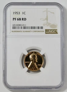 1953 Lincoln Cent NGC High Grade! Gem Proof 68 RD - Picture 1 of 2