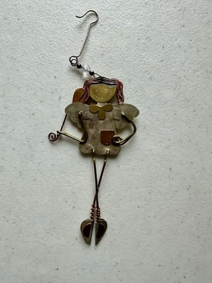 "De colección Bailarina Ángel Corazón Adorno Metal Comercio Justo Importaciones Bronce Latón 7""" Foto 1 de 4