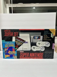 Consola Super Nintendo SNES Mario All Stars Paquete CAJA ESPUMA ¡SOLO PEGATINAS RARAS! - Imagen 1 de 24
