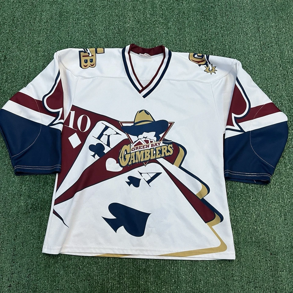 Винтажная молодежная хоккейная футболка игроков Green Bay большая вышитая с вышивкой - Изображение 1 из 4