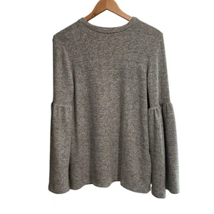 Zara Trafaluc Damen Pullover Bluse Gr. M Glockenärmel meliert grau - Bild 1 von 10