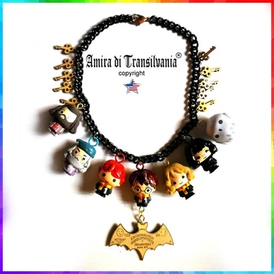 Assemblage Necklace Harry Potter Figurines Chunky Jewelry Cartoonish Design Bib - Image 1 of 4