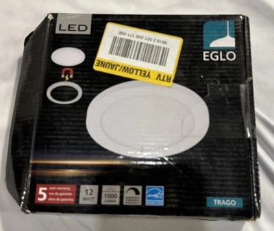 Eglo 203675A Blanco Trago 12wLed Montaje Al Ras Tambor Techo Accesorio 1000 Lúmenes Foto 1 de 2