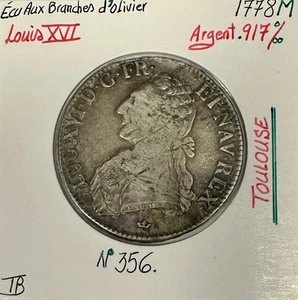 ECU aux Branches d'Olivier (LOUIS XVI) 1778 M - Monnaie en Argent // TB - Picture 1 of 2