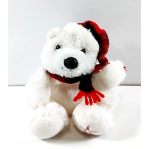 2002 Sears Exclusive Plush Stuffed White Polar Bear w/Hat Scarf 6" - Bild 1 von 4