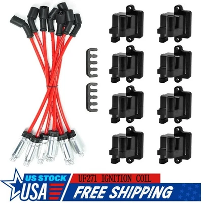 8X OEM Ignition Coils & Spark Plugs  Wires For Chevy GMC 4.8L 5.3L 6.0L UF271 - Imagem 1 de 4