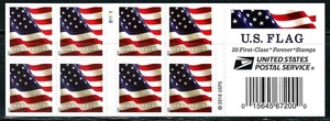 Mint US 2017 First-Class Flag Forever Booklet Pane of 20 Stamp Scott# 5160 (MNH) - Picture 1 of 2