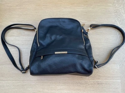 Black Tuscany Leather Backpack detachable and adjustable straps. Excellent cond. - Image 1 of 4
